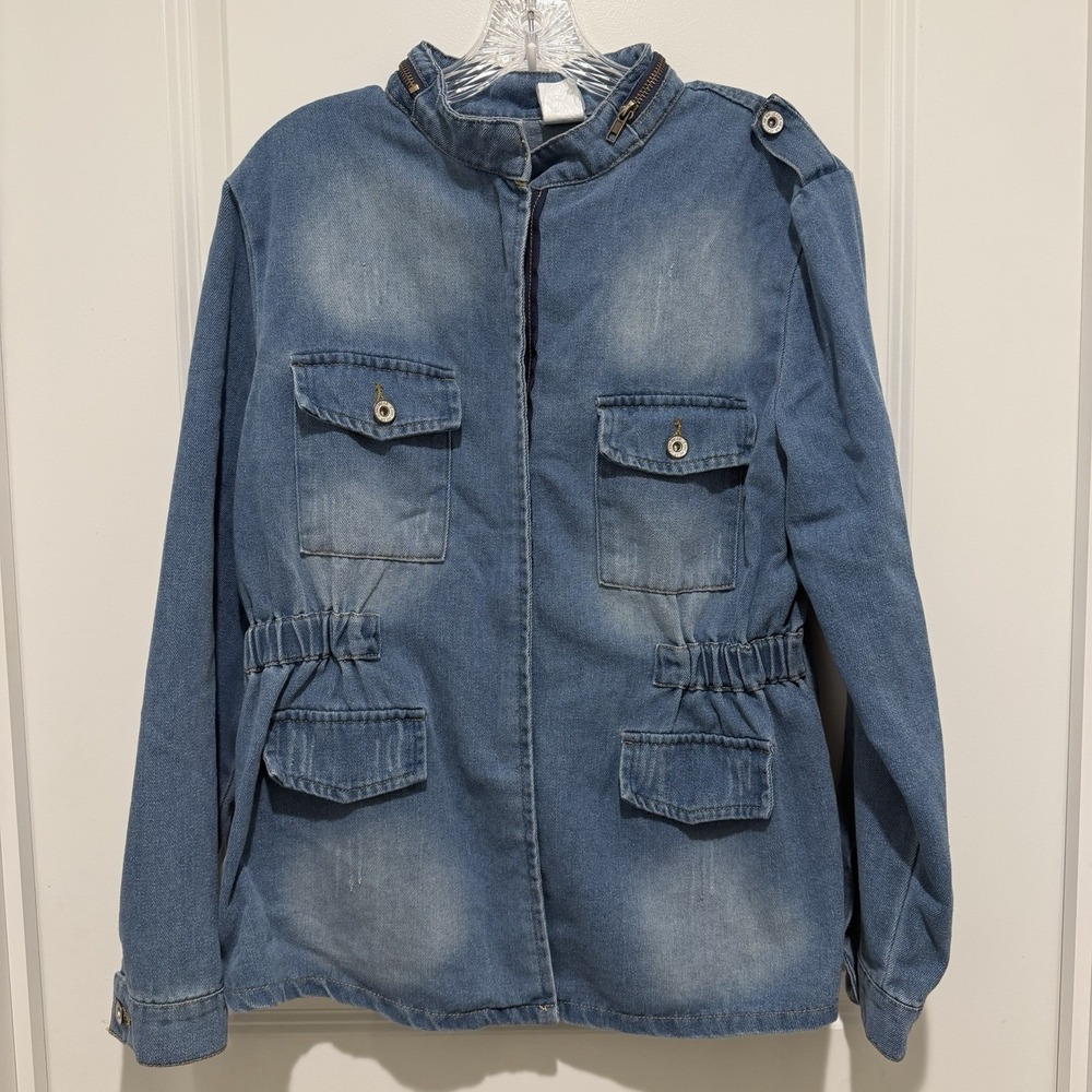 Denim jacket womens 3xl Front Pockets Western Casual
